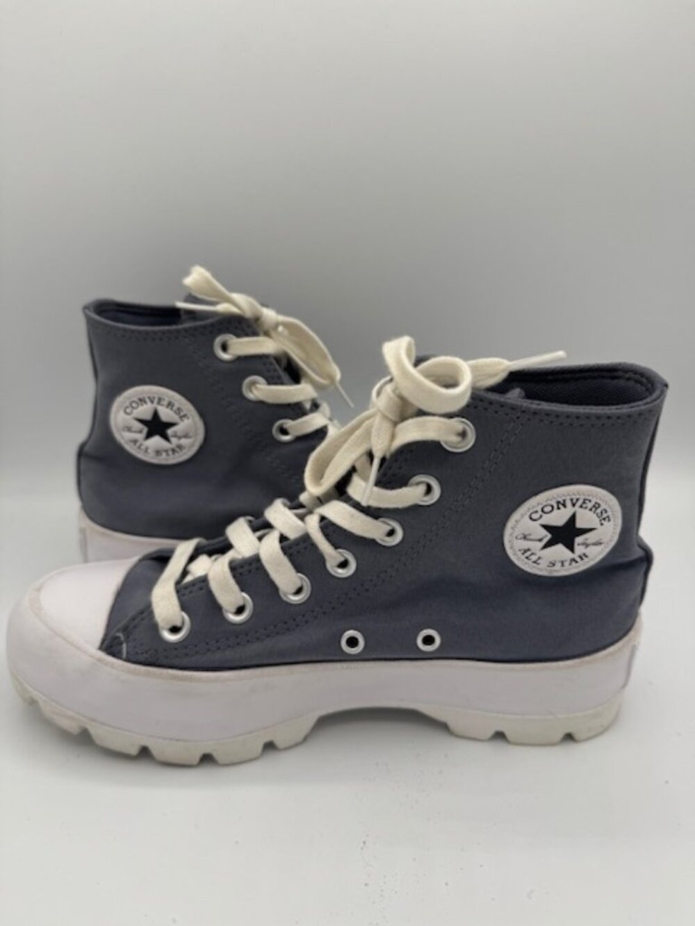 Converse All Star Lugged Hi Steel and White Platform High Top Sneakers Size 5.5